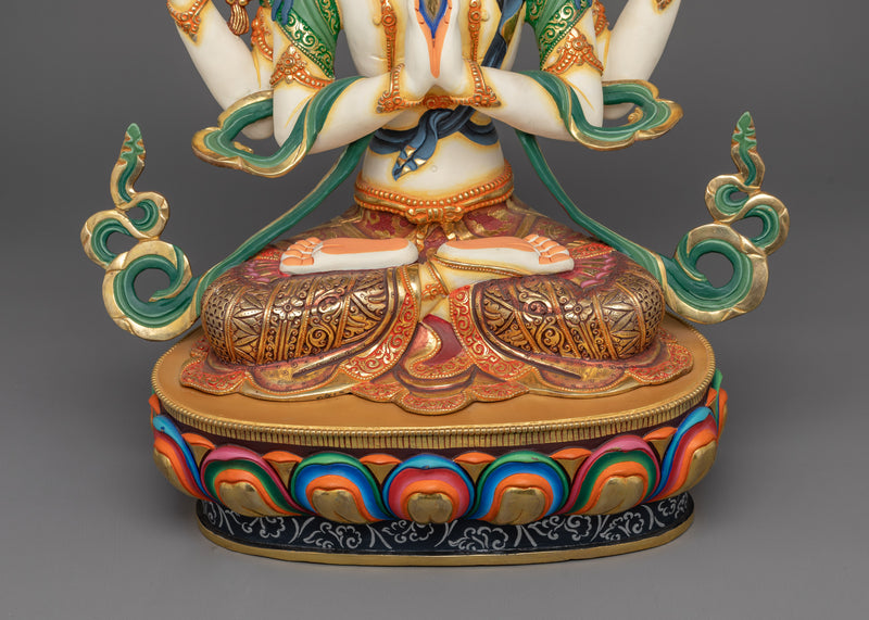 Handmade Four-armed Chenrezig Statue | The Compassionate Deity