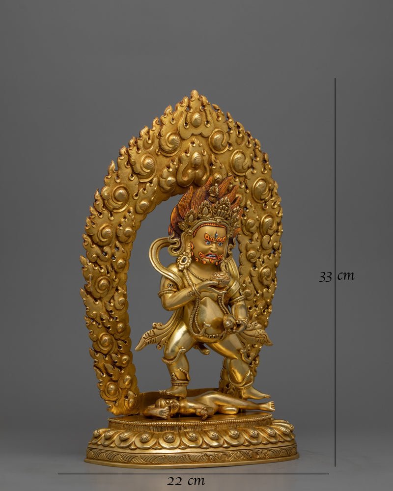 Black Dzambhala Wealth Deity Sculpture 