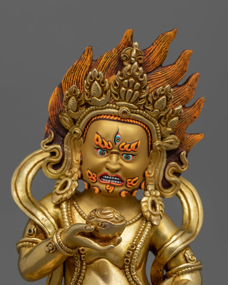 Black Dzambhala Wealth Deity Sculpture | Guardian of Wealth and Transformation