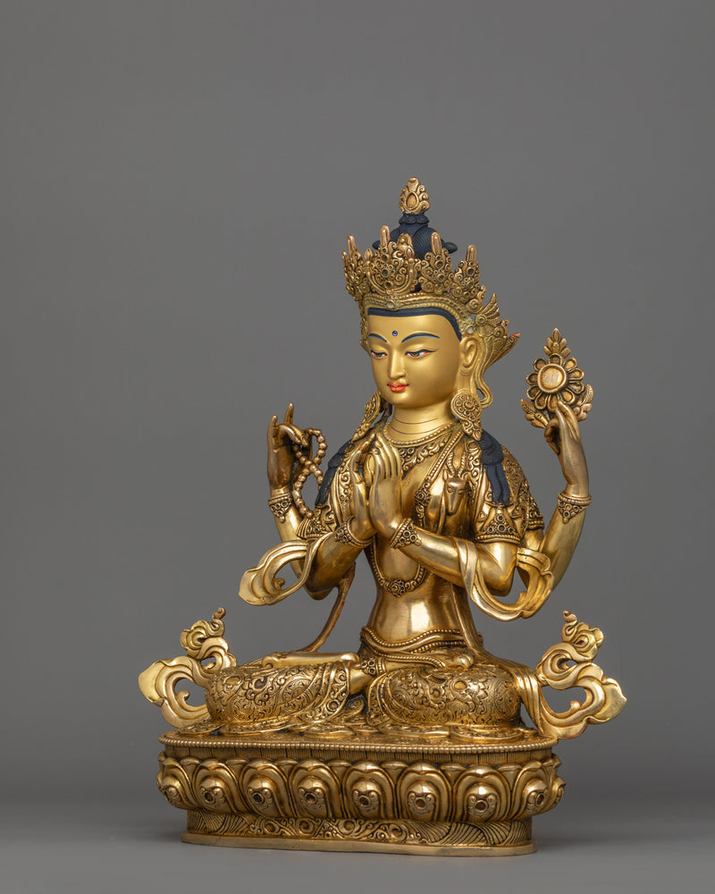 13.8 Inches Chenrezig Statue |  Also Known as compassion Deity