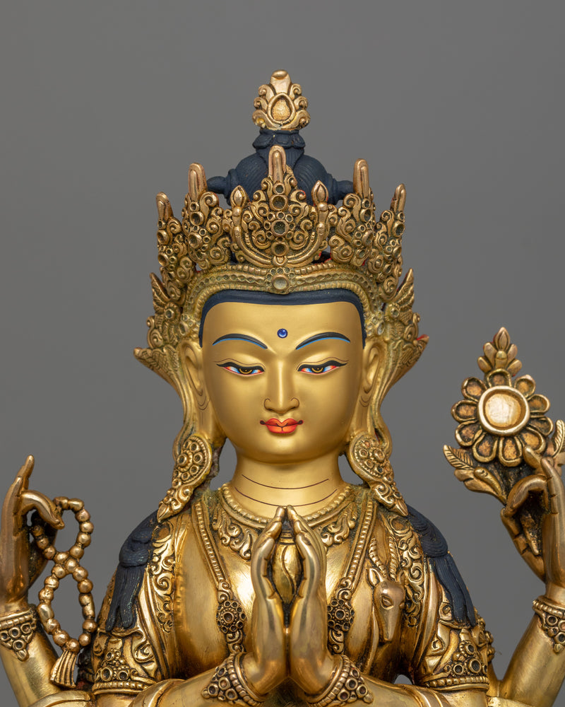 13.8 Inches Chenrezig Statue |  Also Known as compassion Deity