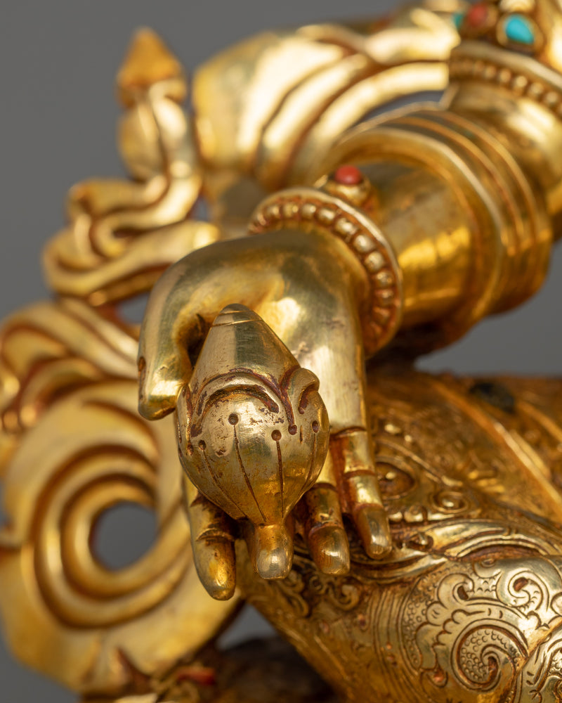 24k Gold Gilded Wealth Deity Dzambhala  | Protector of Wealth and Harmony