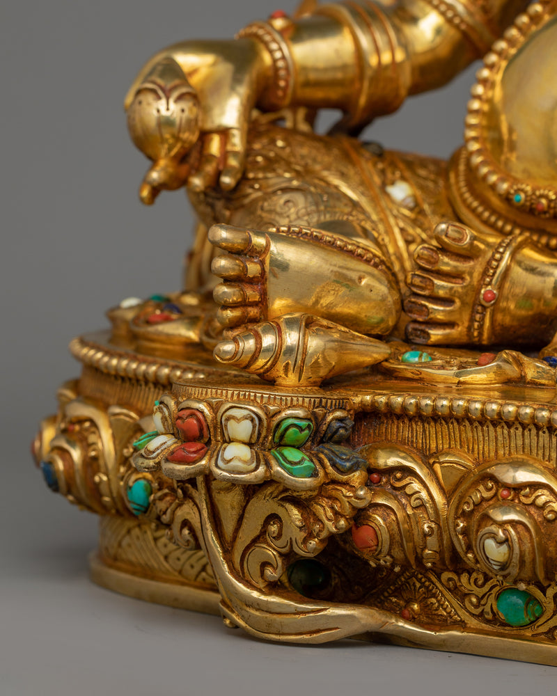 24k Gold Gilded Wealth Deity Dzambhala  | Protector of Wealth and Harmony