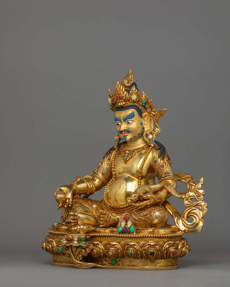 24k Gold Gilded Wealth Deity Dzambhala  | Protector of Wealth and Harmony