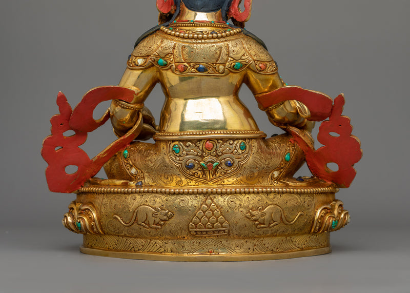 24k Gold Gilded Wealth Deity Dzambhala  | Protector of Wealth and Harmony