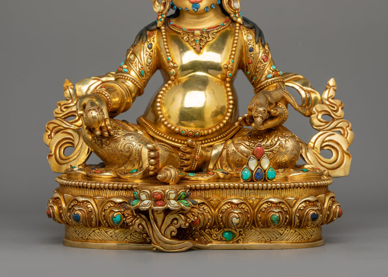 24k Gold Gilded Wealth Deity Dzambhala  | Protector of Wealth and Harmony