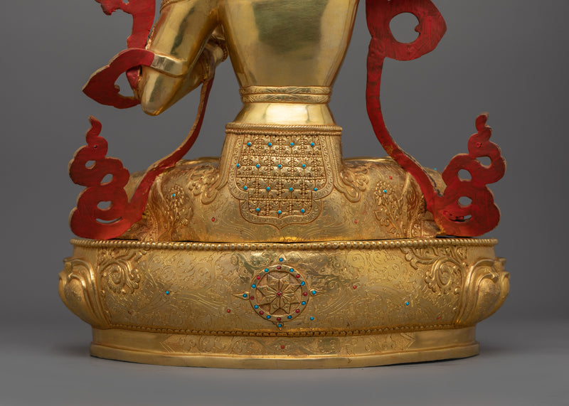 Majestic Wisdom Deity Manjushri | Traditionally 24k Gold Gilded