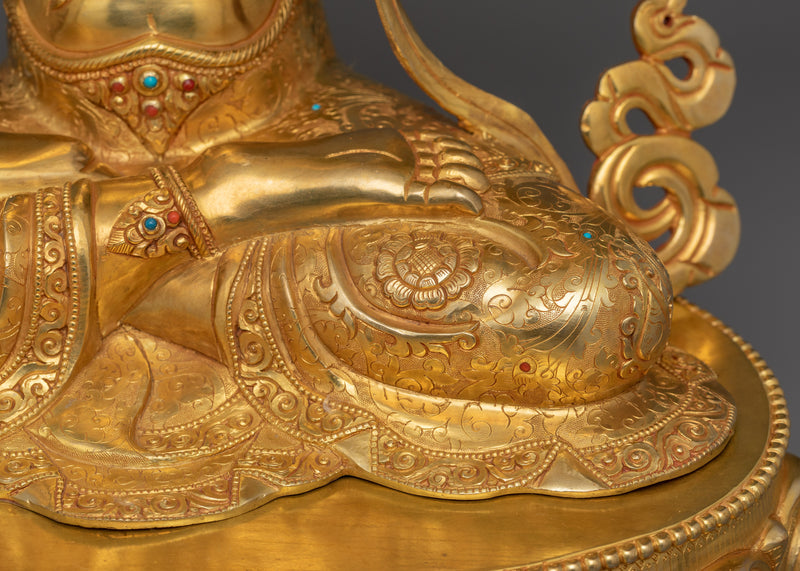 Majestic Wisdom Deity Manjushri | Traditionally 24k Gold Gilded