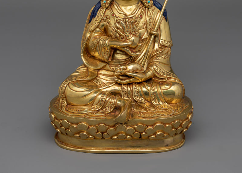 Gold Gilded Guru Norla Statue  |  Symbol of Wisdom