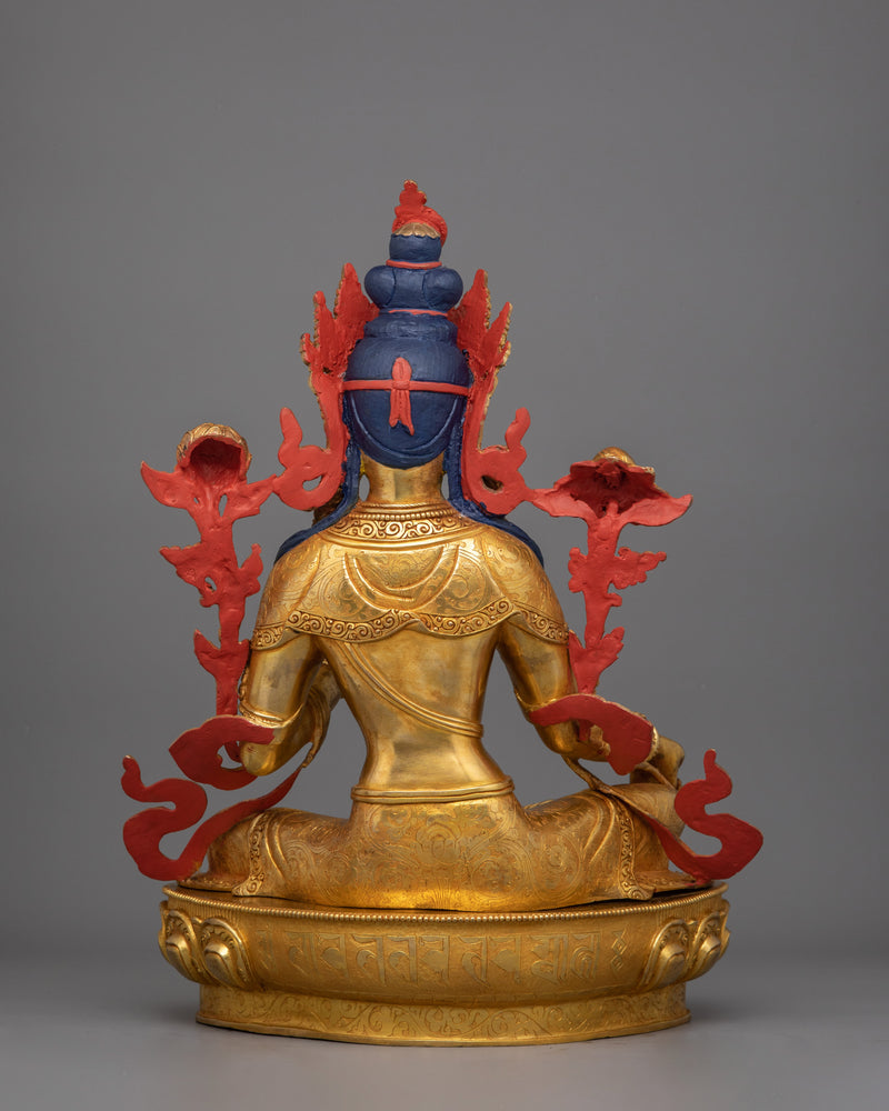 Buddhist Goddess Green Tara Figurine | Deity of Protection and Healing