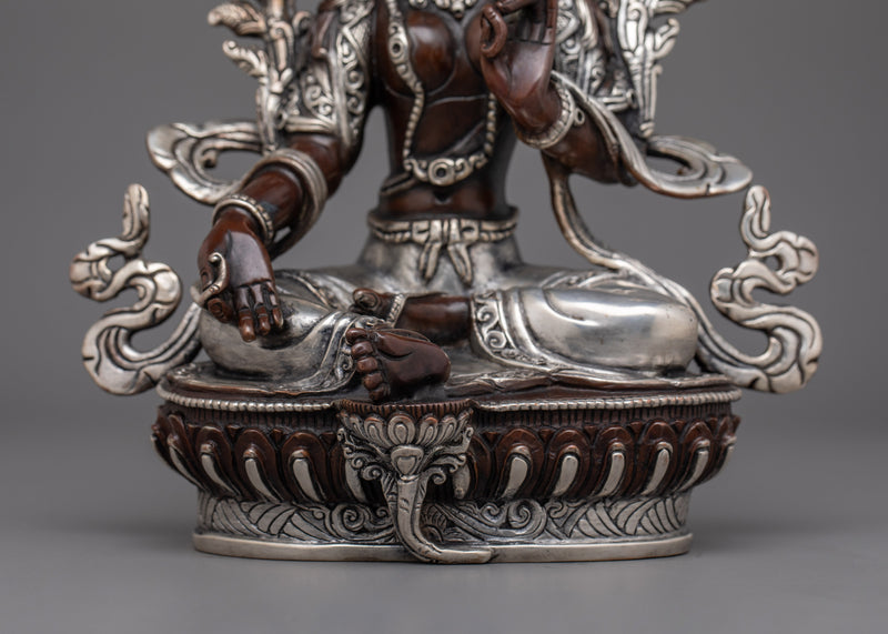 Buddhist Handcrafted Deity Green Tara Figurine | The Enlightened Being of Compassion