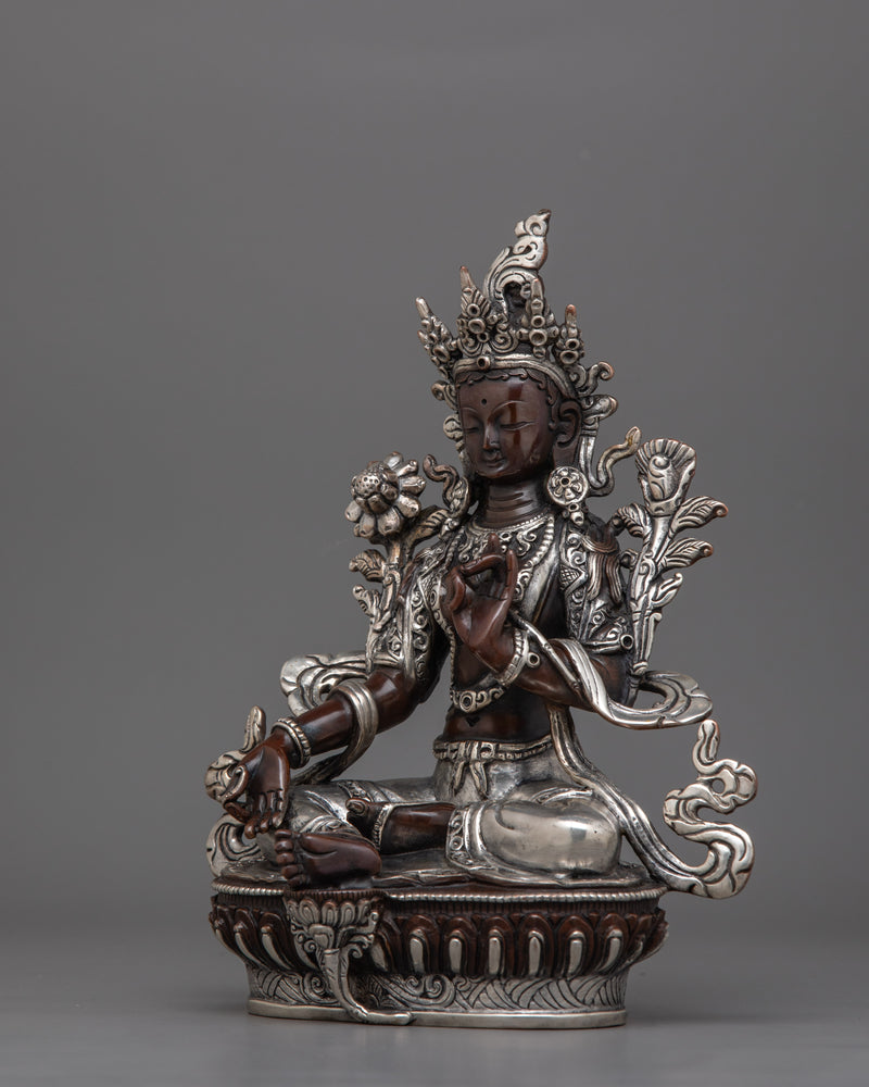 Buddhist Handcrafted Deity Green Tara Figurine | The Enlightened Being of Compassion