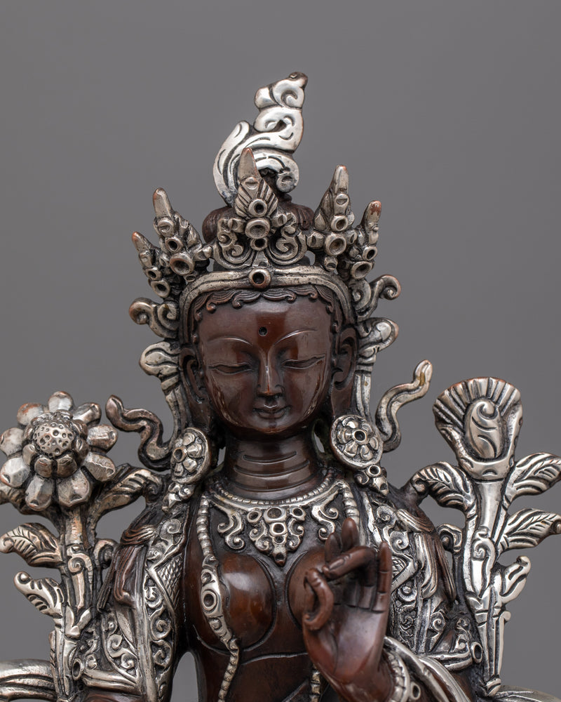 Buddhist Handcrafted Deity Green Tara Figurine | The Enlightened Being of Compassion