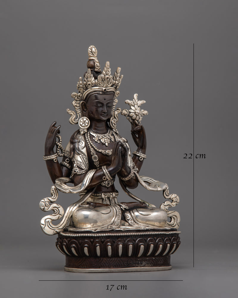 Chenrezig Tibetan Bodhisattva Statue | Buddhist Deity of Boundless Compassion