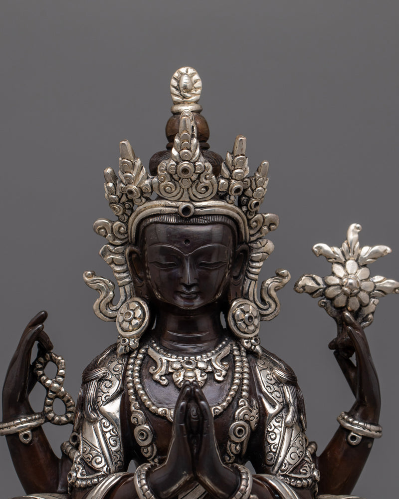 Chenrezig Tibetan Bodhisattva Statue | Buddhist Deity of Boundless Compassion