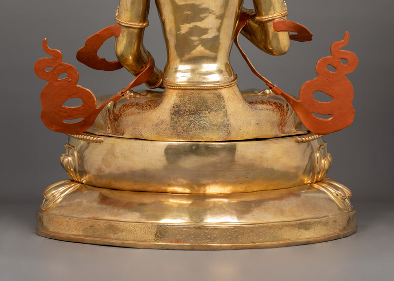 39 Inches Vajrasattva Statue | 24K Gold-Gilded Deity of Purification