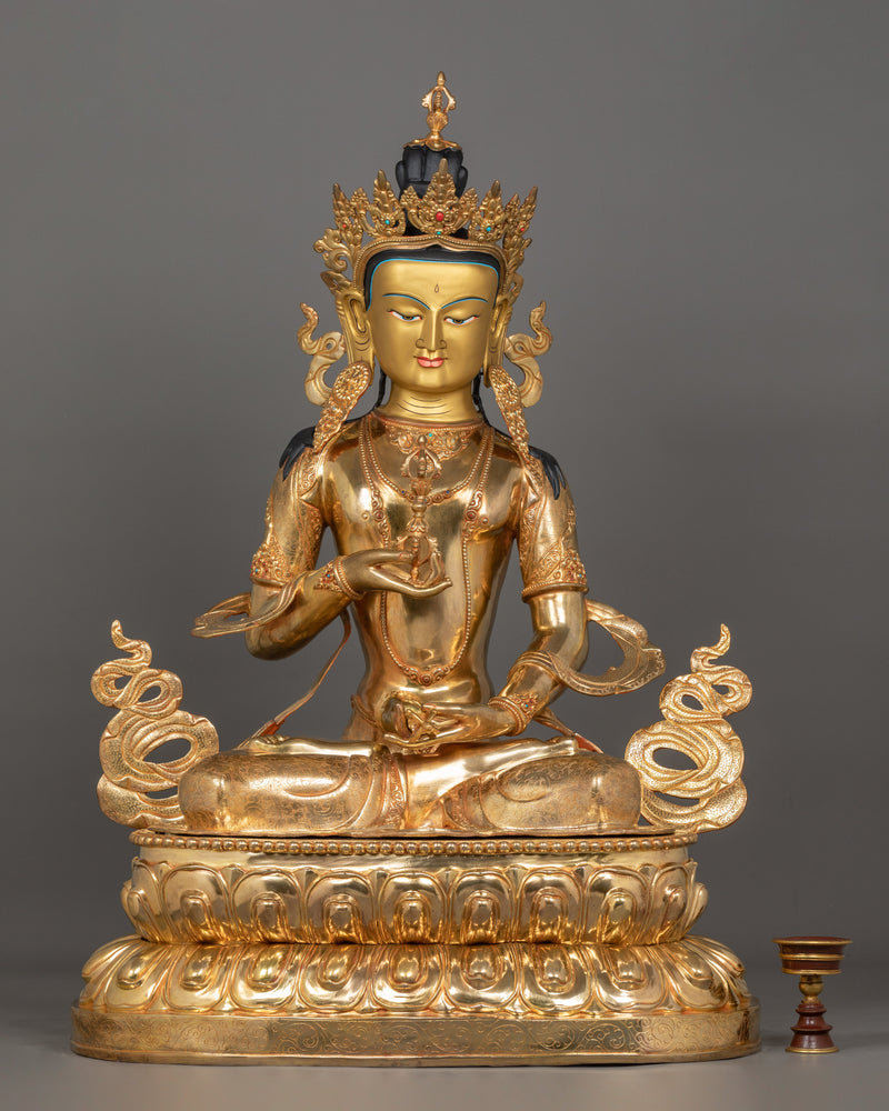 39 Inches Vajrasattva Statue | 24K Gold-Gilded Deity of Purification