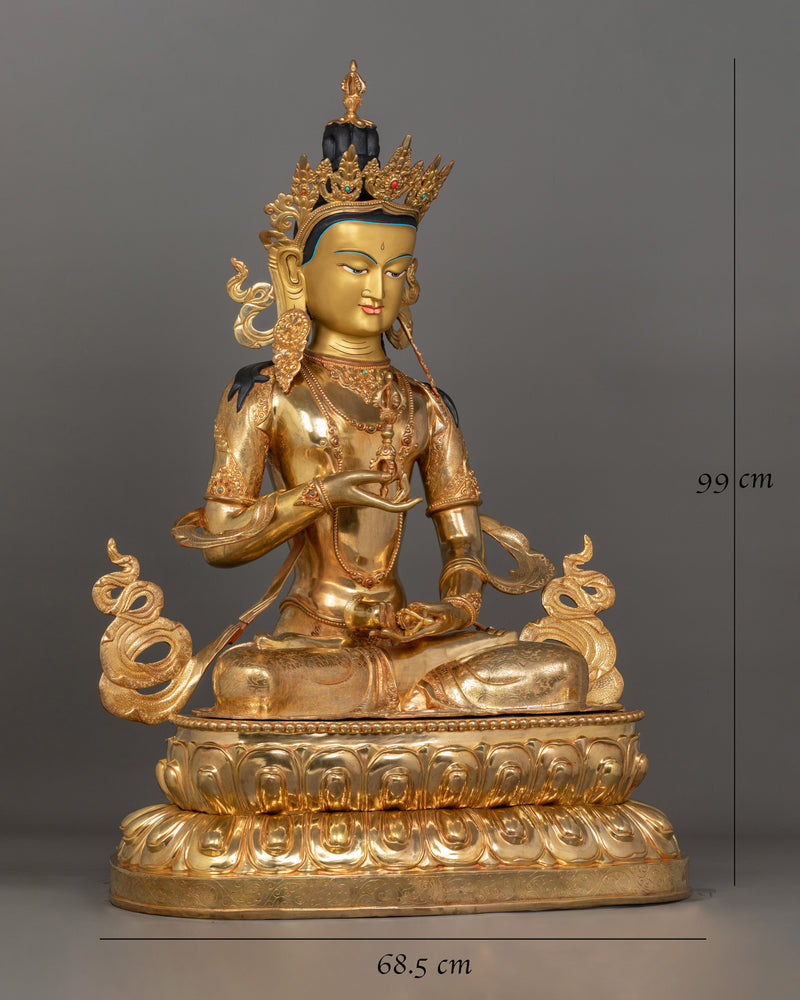 39 Inches Vajrasattva Statue | 24K Gold-Gilded Deity of Purification