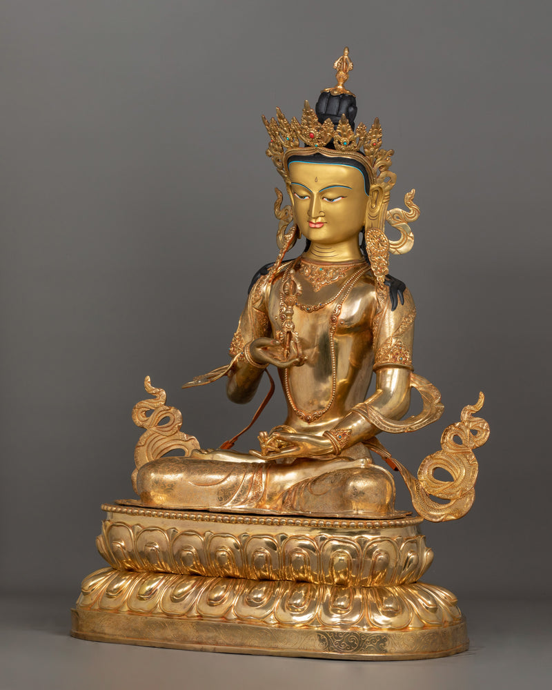 39 Inches Vajrasattva Statue | 24K Gold-Gilded Deity of Purification