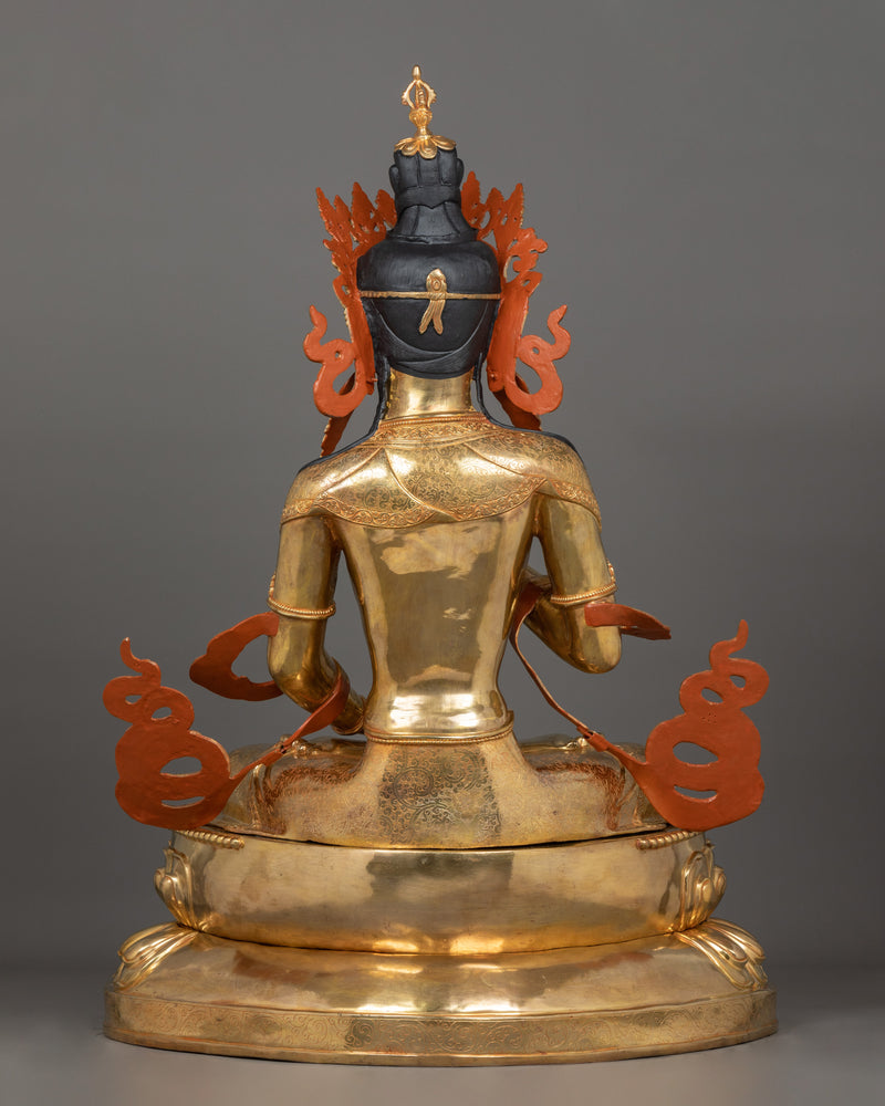 39 Inches Vajrasattva Statue | 24K Gold-Gilded Deity of Purification