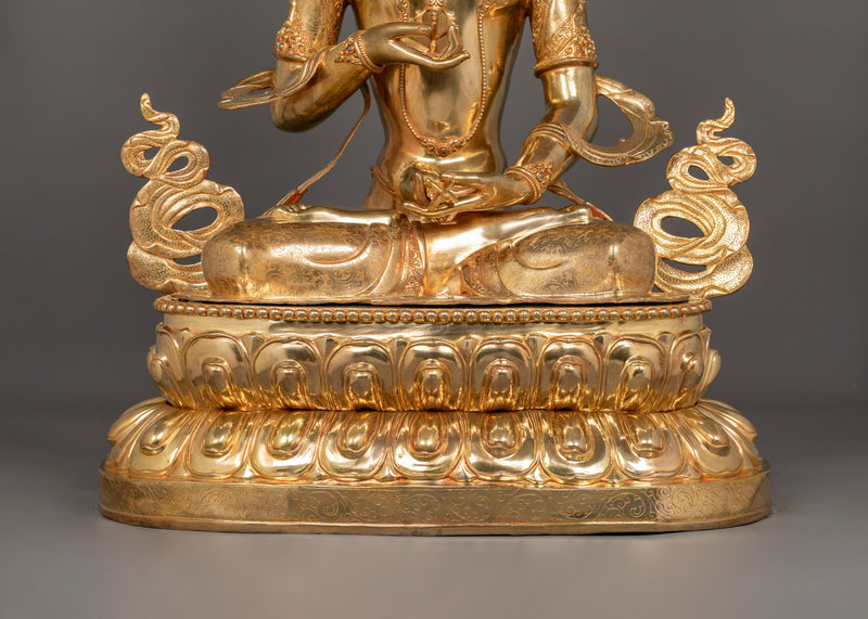 39 Inches Vajrasattva Statue | 24K Gold-Gilded Deity of Purification