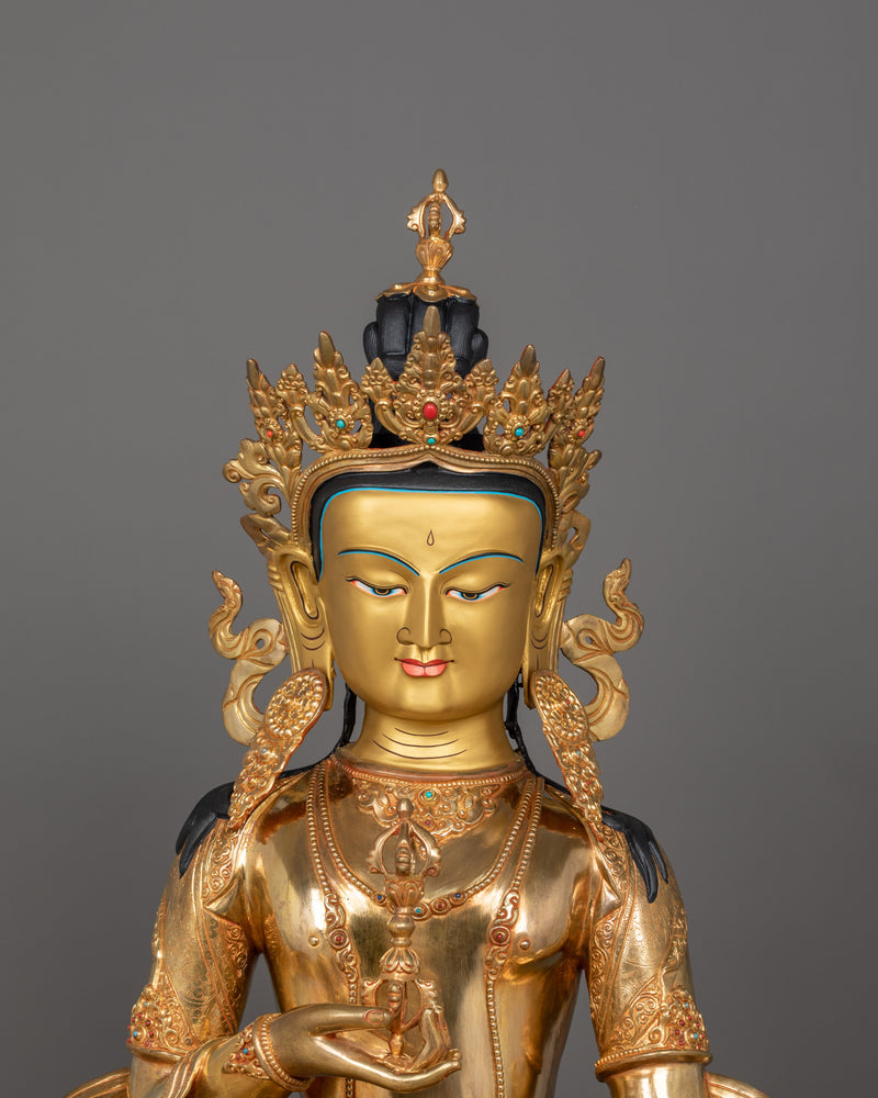 39 Inches Vajrasattva Statue | 24K Gold-Gilded Deity of Purification