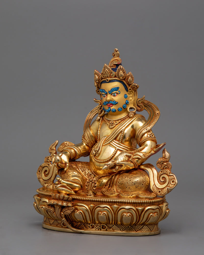 Himalayan Deity Golden Dzambhala Statue | Symbol of Wealth and Prosperity