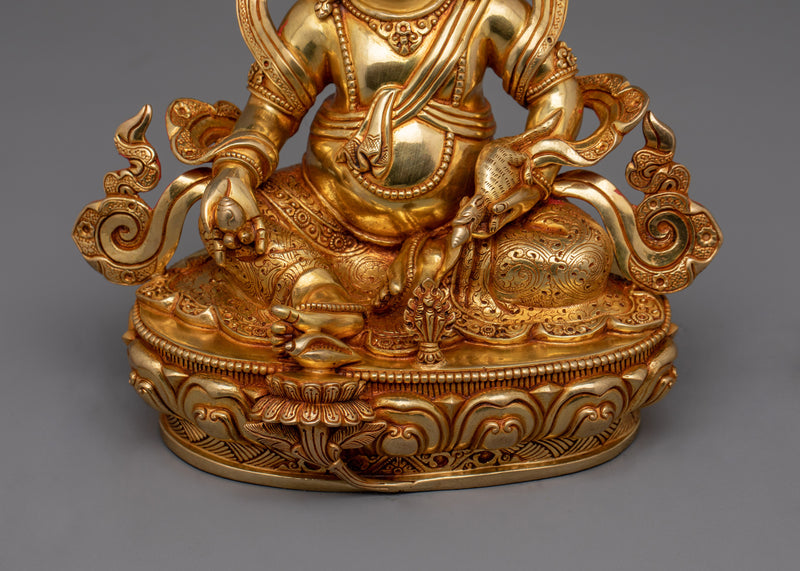 Himalayan Deity Golden Dzambhala Statue | Symbol of Wealth and Prosperity