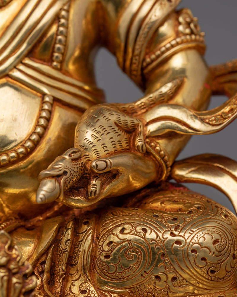 Himalayan Deity Golden Dzambhala Statue | Symbol of Wealth and Prosperity