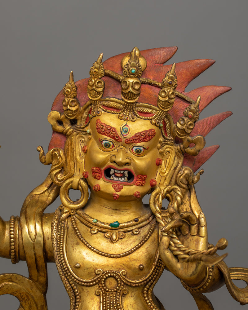 Tibetan Bodhisattva Deity Vajrapani Statue | Protector of Dharma, Spiritual Strength