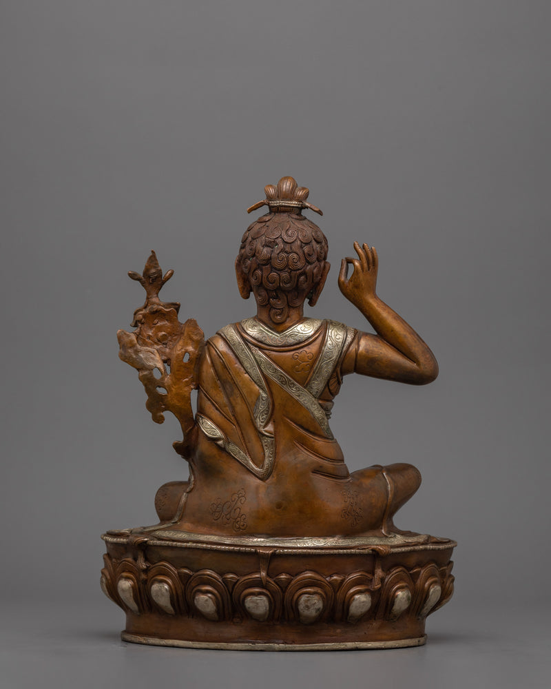 Oxidized Milarepa Copper Statue | Handcrafted Spiritual Artwork