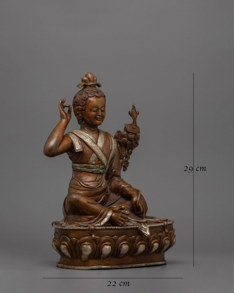 Oxidized Milarepa Copper Statue