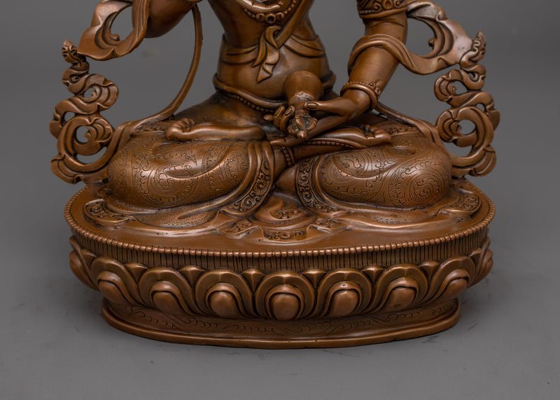 Sacred Buddhist Vajrasattva Oxidized Copper Statue | Symbol of Purification