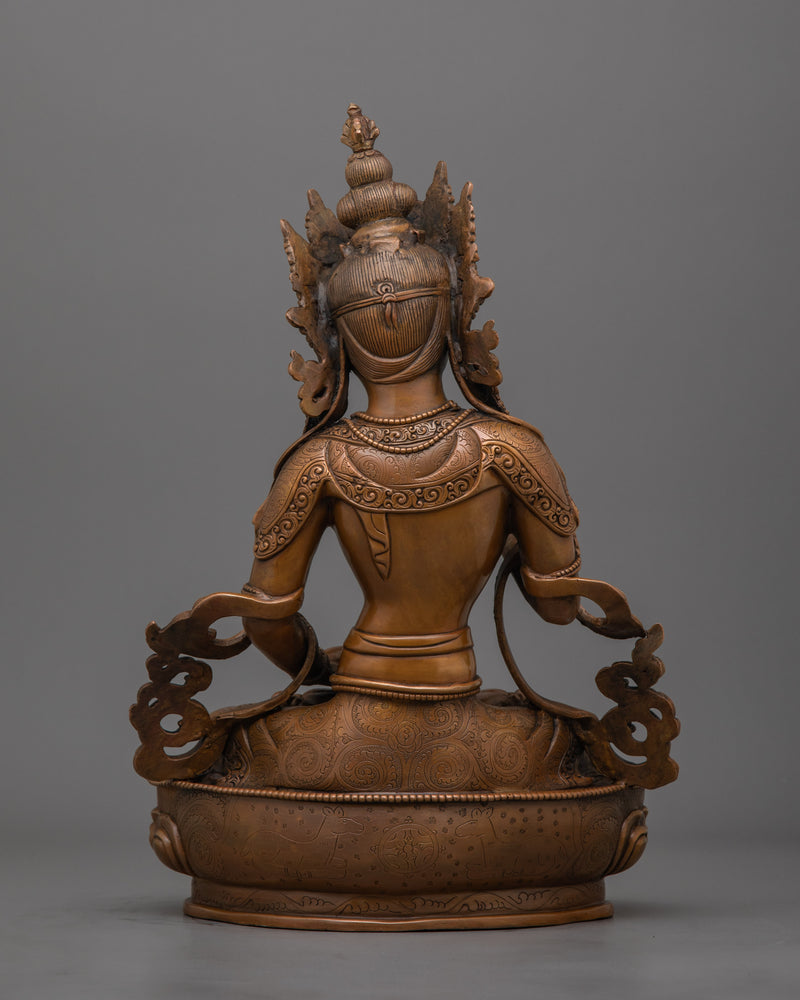 Sacred Buddhist Vajrasattva Oxidized Copper Statue | Symbol of Purification