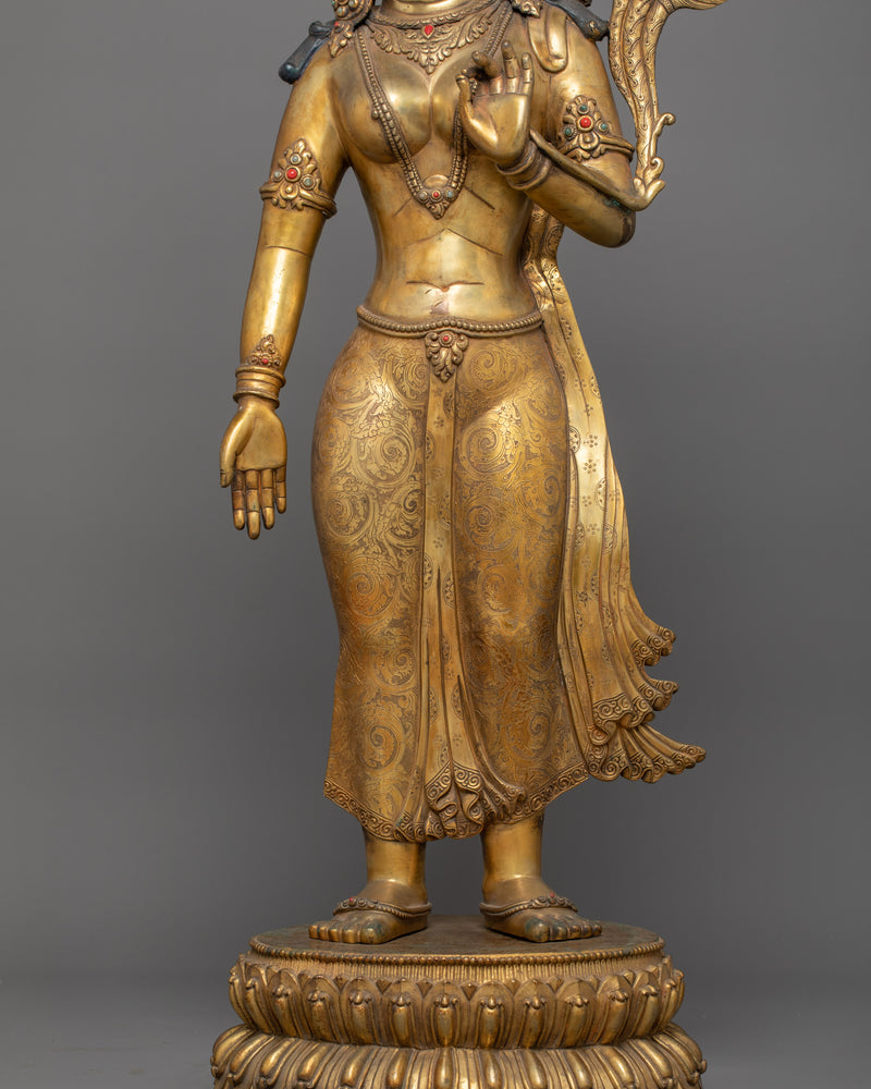 Goddess Standing Green Tara Statue | Mother of all Buddha