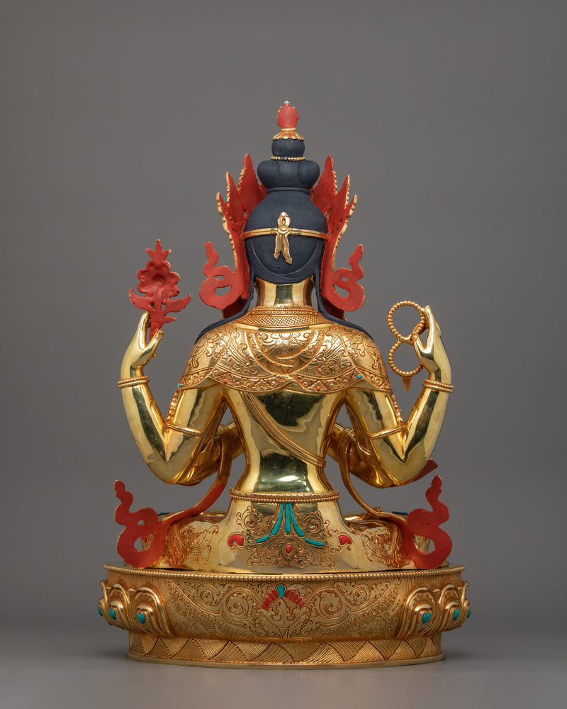 Beautiful Four Armed Chenrezig Statue | Bodhisattva Avalokiteshvara Deity