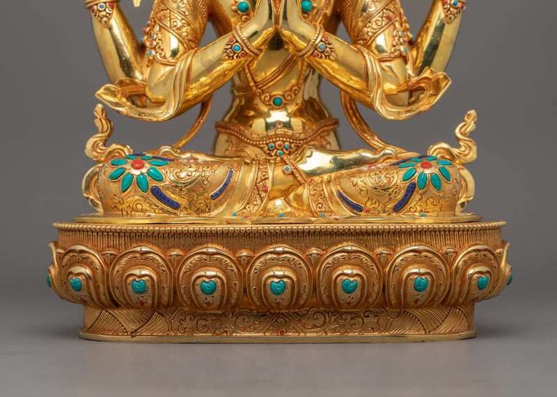 Beautiful Four Armed Chenrezig Statue | Bodhisattva Avalokiteshvara Deity