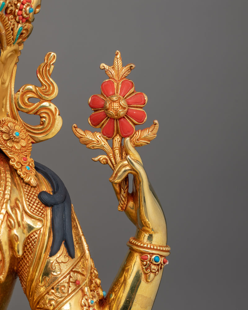 Beautiful Four Armed Chenrezig Statue | Bodhisattva Avalokiteshvara Deity