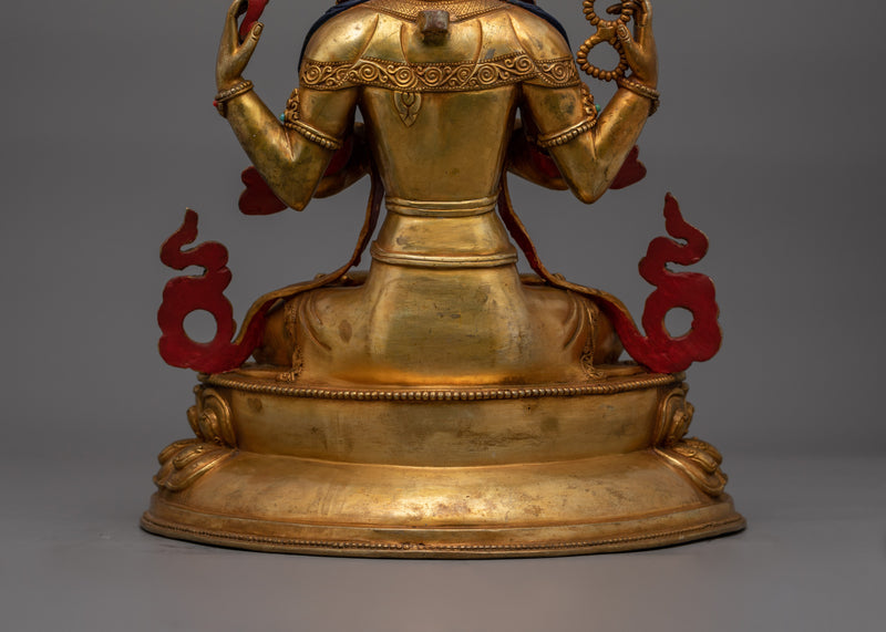 Four Armed Bodhisattva Avalokiteshvara Sculpture | Traditional Artwork