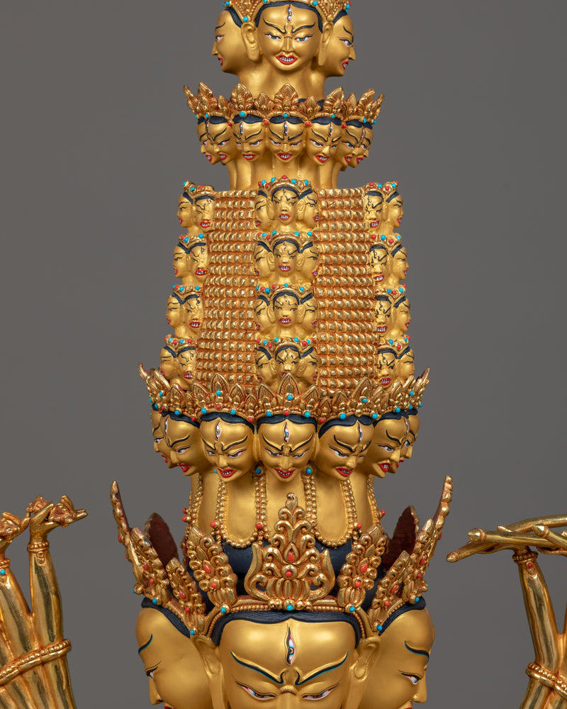 Handmade 1000-Armed Dukar Figurine | The Protector Deity of Compassion