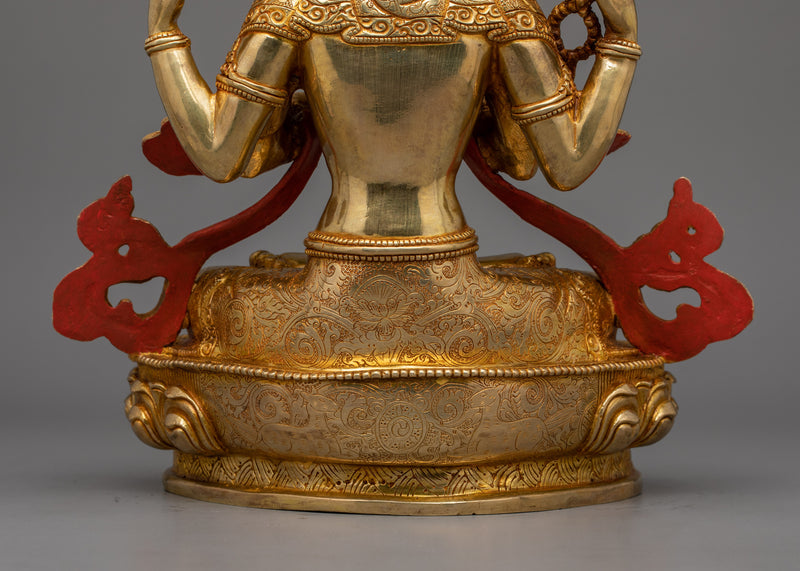 Himalayan Four-Armed Chenrezig Figurine | Buddha of Healing and Mercy