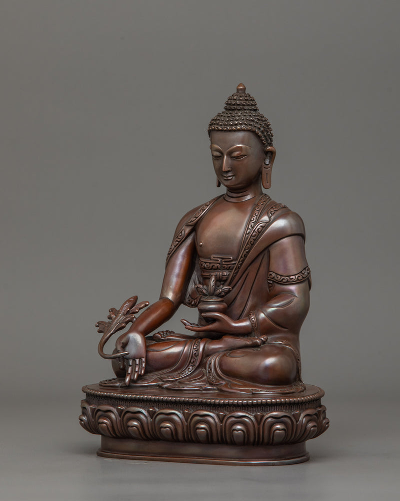 Three Buddha Set with Oxidized Body | Three Main Buddhas Sculpture