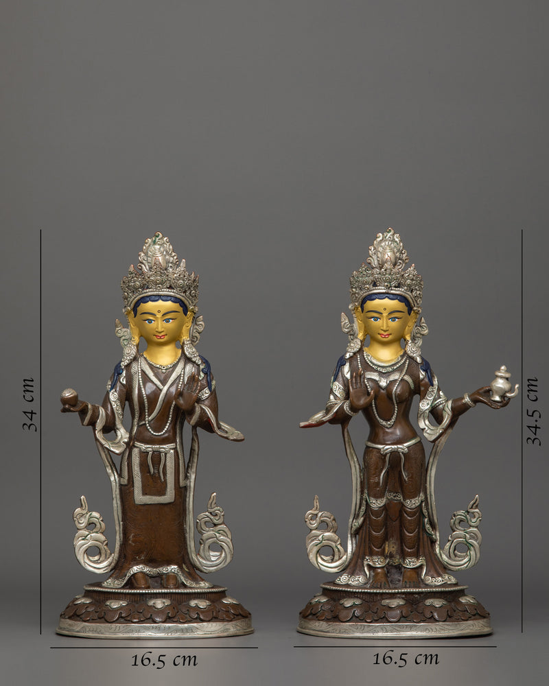 Figurines of Yeshe Tsogyal and Mandarva | Tibetan Queens of Wisdom and Compassion