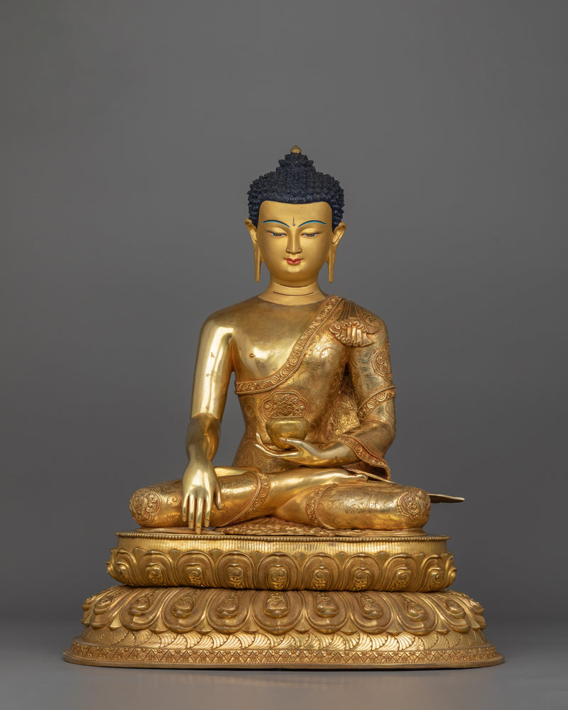 Himalayan Sculpture of Meditating Buddha Shakyamuni | Buddha of Light and Compassion