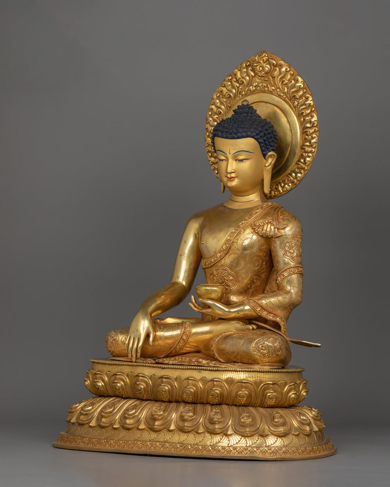 Himalayan Sculpture of Meditating Buddha Shakyamuni | Buddha of Light and Compassion