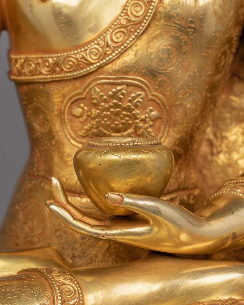 Himalayan Sculpture of Meditating Buddha Shakyamuni | Buddha of Light and Compassion