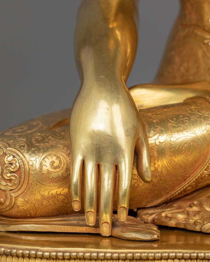 Himalayan Sculpture of Meditating Buddha Shakyamuni | Buddha of Light and Compassion