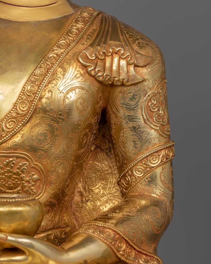 Himalayan Sculpture of Meditating Buddha Shakyamuni | Buddha of Light and Compassion