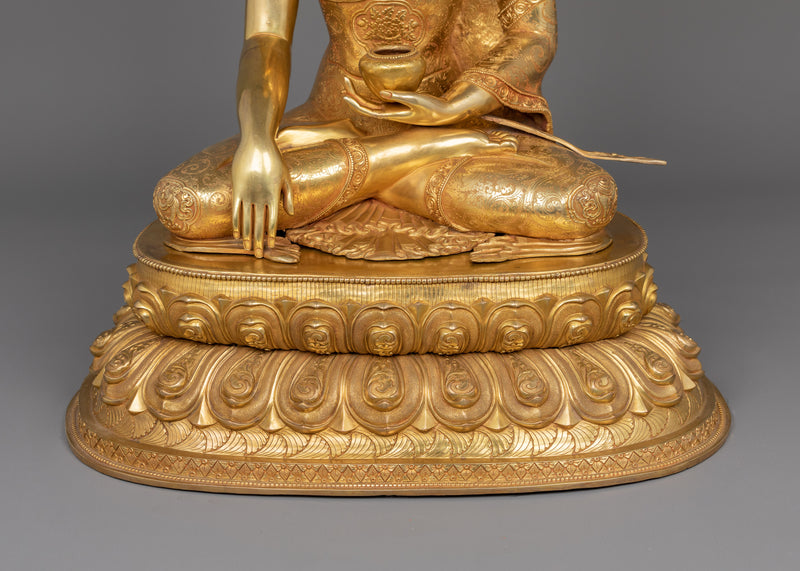 Himalayan Sculpture of Meditating Buddha Shakyamuni | Buddha of Light and Compassion