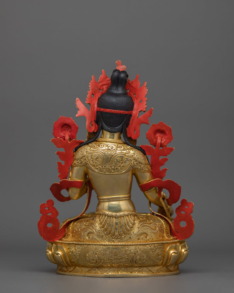 Handmade Figurine of Historical Deity White Tara | Goddess of Compassion and Healing